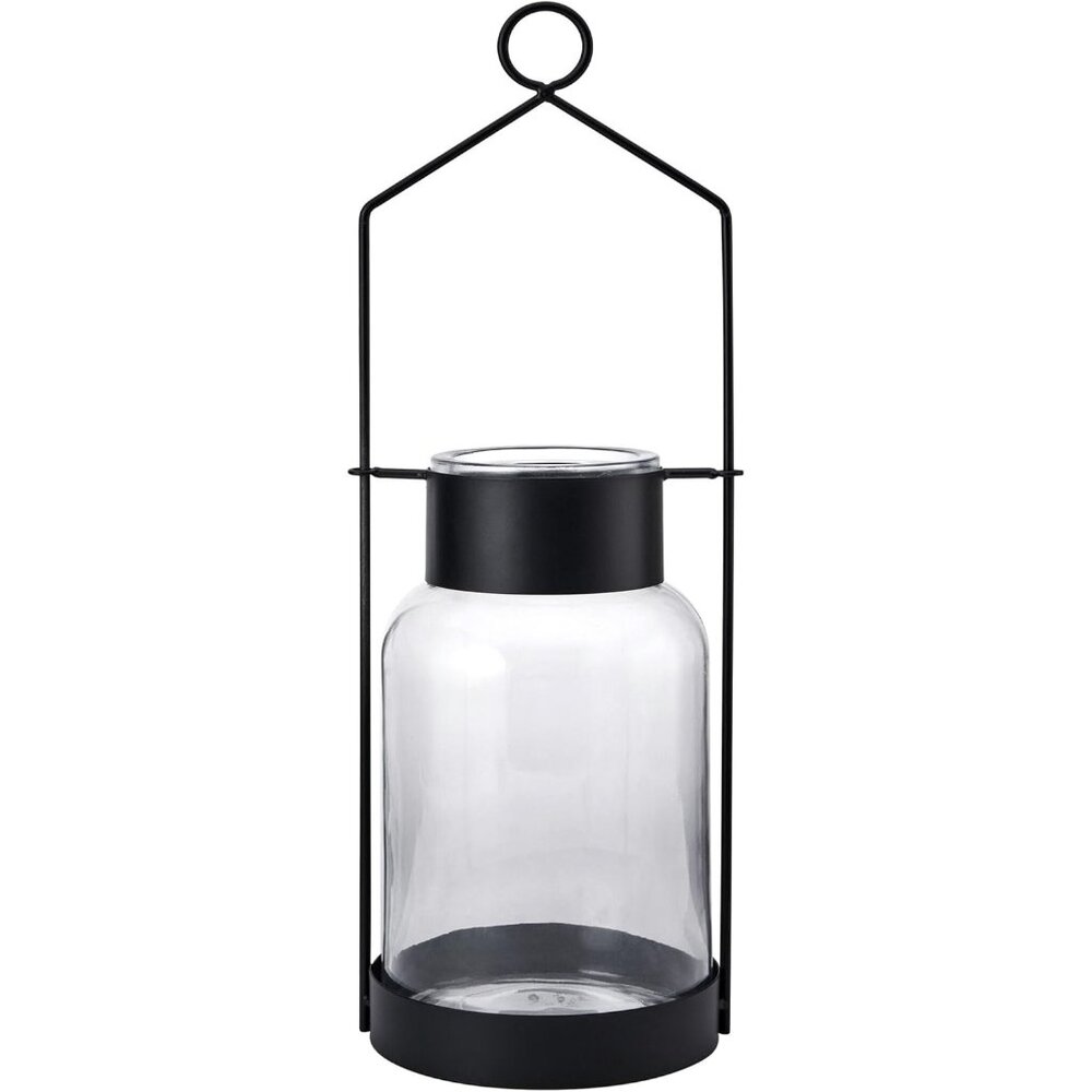Elements 6x19 inches Glass and Metal Bottle DEC Wire Candle Lantern Clear